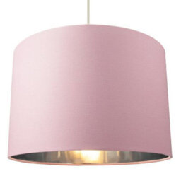 Happy Homewares Contemporary Pink Cotton 12 Table/pendant Lamp Shade With Shiny Silver Inner - thumbnail 4