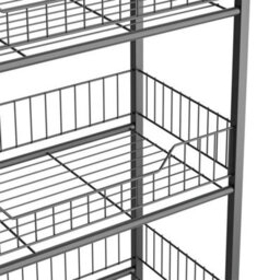 Black 4 Tiers Storage Rack With Wheels Rolling Organizer Shelf For Kitchen Bathroom Office - thumbnail 3