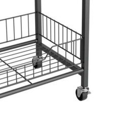 Black 4 Tiers Storage Rack With Wheels Rolling Organizer Shelf For Kitchen Bathroom Office - thumbnail 4