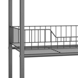 Black 4 Tiers Storage Rack With Wheels Rolling Organizer Shelf For Kitchen Bathroom Office - thumbnail 2