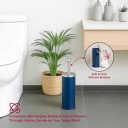 Bathroom 3L Pedal Bin And Toilet Brush Set Blue - thumbnail 3
