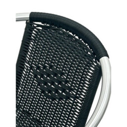 1Pc Black Rattan Stacking Armchair   Bistro Outdoor Chair - thumbnail 4