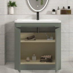 Royal Bathrooms Venice 600mm Matt Nocturne Black Wall Hung Vanity Unit 2 Drawer With Ceramic Basin - thumbnail 4