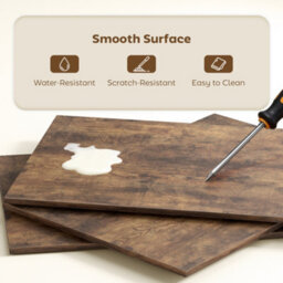 Homcom Foldable Computer Desk, Office Desk For Small Spaces, Rustic Brown - thumbnail 6