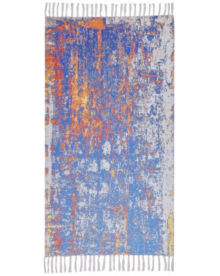 Beliani Aurora Home Handwoven Multicolour Area Rug 80 X 150 Cm Abstract Pattern - image 1