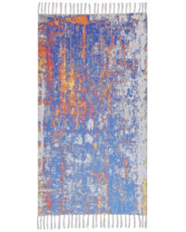 Beliani Aurora Home Handwoven Multicolour Area Rug 80 X 150 Cm Abstract Pattern - thumbnail 1