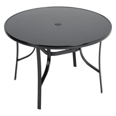 105Cm Large Round Garden Table Outdoor Patio Dining Bistro Parasol Coffee Table - image 1