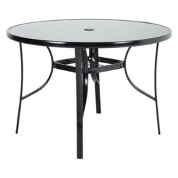 105Cm Large Round Garden Table Outdoor Patio Dining Bistro Parasol Coffee Table - thumbnail 3