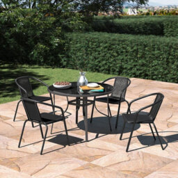 105Cm Large Round Garden Table Outdoor Patio Dining Bistro Parasol Coffee Table - thumbnail 6