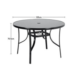 105Cm Large Round Garden Table Outdoor Patio Dining Bistro Parasol Coffee Table - thumbnail 2
