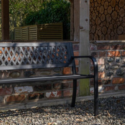 Samuel Alexander Keswick 2 Seater Outdoor Modern Lattice Design Metal Garden Patio Bench - thumbnail 5