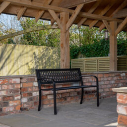 Samuel Alexander Keswick 2 Seater Outdoor Modern Lattice Design Metal Garden Patio Bench - thumbnail 2
