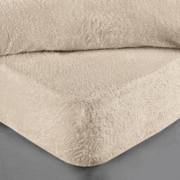 Kampala Hill Teddy Fleece Fitted Sheet Sherpa Bed Sheets Cream - thumbnail 2