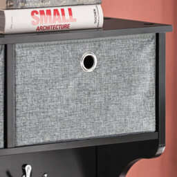 Sobuy Frg282-Sch, Wall Coat Rack Wall Shelf Wall Storage Cabinet Unit, Black,w100Xd20Xh31 - thumbnail 6