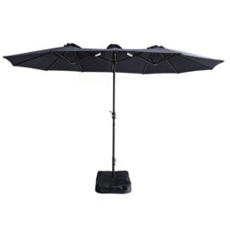 Gr8 Garden 4.6M Patio Parasol Large Double Sided Garden Umbrella Crank Handle Base Navy Blue - thumbnail 2