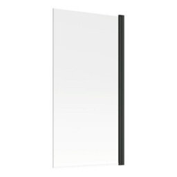 Excel Home Bath Screen Matt Black, 800X1400mm, Pivoting, Reversible, Modern Glass & Metal Design With 2 Year Guarantee - thumbnail 1