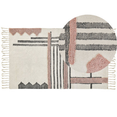 Beliani Rug Muradiye Beige 80 X 150 Cm Cotton - image 1