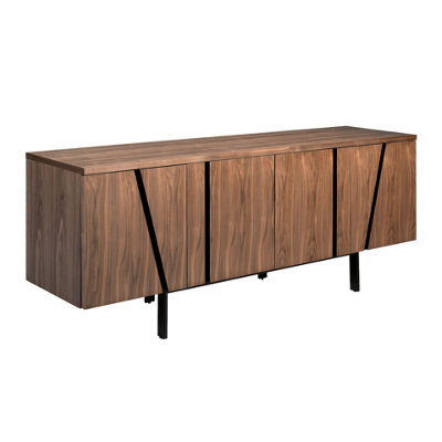 Angel Cerda Elegant Walnut Sideboard With Black Steel Legs - image 1