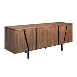 Angel Cerda Elegant Walnut Sideboard With Black Steel Legs