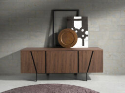 Angel Cerda Elegant Walnut Sideboard With Black Steel Legs - thumbnail 2