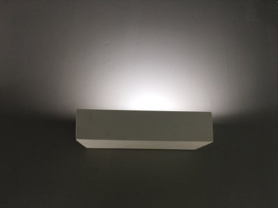 Harper Living Ceramic Rectangle Wall Light, White Paintable Uplighter G9 Socket (No Bulb) - image 1