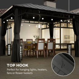 Outsunny 3 X 4 M Hardtop Gazebo With Galvanised Steel Roof And Sides - thumbnail 8