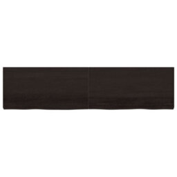 Berkfield Table Top Dark Brown 200X50X(2-6) Cm Treated Solid Wood Oak - thumbnail 3