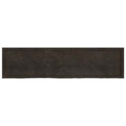 Berkfield Table Top Dark Brown 200X50X(2-6) Cm Treated Solid Wood Oak - thumbnail 4