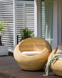 Beliani Garden Armchair Maiori Rattan Natural - thumbnail 2