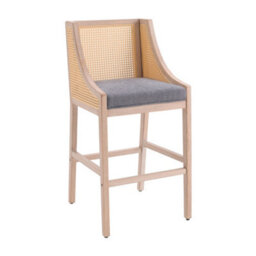Thehotsale 109Cm H Set Of 2 Upholstered Rattan Bar Stools With Wood Frame And Cushion Counter High Stools - thumbnail 4