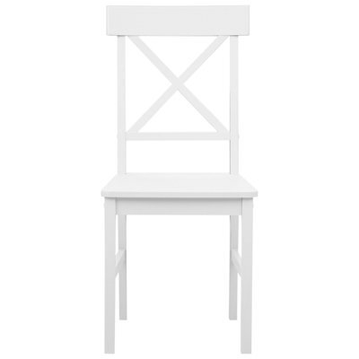 Wyld And Coco Cottage Style White Poplar Wood Mdf Dining Chairs Set Of 2 - Compact, Laminated Wipe-Clean Seats - image 1