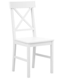 Wyld And Coco Cottage Style White Poplar Wood Mdf Dining Chairs Set Of 2 - Compact, Laminated Wipe-Clean Seats - thumbnail 3