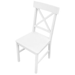 Wyld And Coco Cottage Style White Poplar Wood Mdf Dining Chairs Set Of 2 - Compact, Laminated Wipe-Clean Seats - thumbnail 4