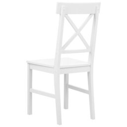 Wyld And Coco Cottage Style White Poplar Wood Mdf Dining Chairs Set Of 2 - Compact, Laminated Wipe-Clean Seats - thumbnail 5