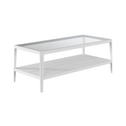Wyld Haus San Senastian White Wood And Glass Coffee Table With Lower Shelf - thumbnail 3