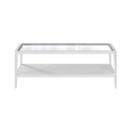 Wyld Haus San Senastian White Wood And Glass Coffee Table With Lower Shelf - thumbnail 2