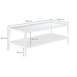 Wyld Haus San Senastian White Wood And Glass Coffee Table With Lower Shelf - thumbnail 5