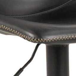 Wyld Haus Bogense Adjustable Black Faux Leather Bar Stool With Cream Zigzag Stitching - thumbnail 3
