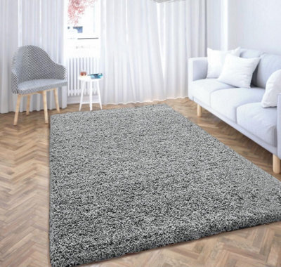 UETIAN Luxurious Shaggy Rugs Soft Extra Thick Area Rugs Heavy 5Cm Dense Pile For Living Room Bedroom Hallway (Silver, 160 X 230Cm) - image 1