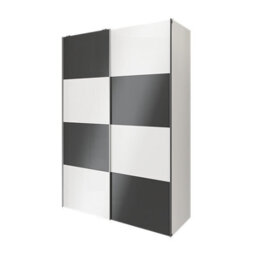 GoodHome Atomia Anthracite & White Particle Board Wardrobe (H)2250mm (W)1500mm (D)655mm - thumbnail 1