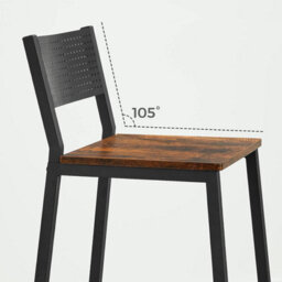 Songmics Vasagle Breakfast Kitchen Bar Stool Set Of 2, Counter Chairs, For Kitchen, Dining Room, Office, Industrial Style, Rustic Brown - thumbnail 5