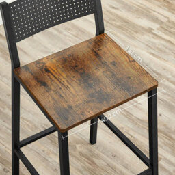 Songmics Vasagle Breakfast Kitchen Bar Stool Set Of 2, Counter Chairs, For Kitchen, Dining Room, Office, Industrial Style, Rustic Brown - thumbnail 6