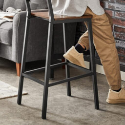 Songmics Vasagle Breakfast Kitchen Bar Stool Set Of 2, Counter Chairs, For Kitchen, Dining Room, Office, Industrial Style, Rustic Brown - thumbnail 7