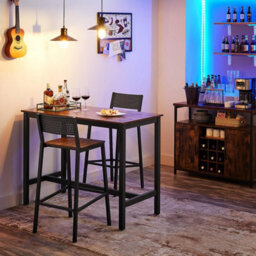 Songmics Vasagle Breakfast Kitchen Bar Stool Set Of 2, Counter Chairs, For Kitchen, Dining Room, Office, Industrial Style, Rustic Brown - thumbnail 2
