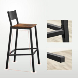 Songmics Vasagle Breakfast Kitchen Bar Stool Set Of 2, Counter Chairs, For Kitchen, Dining Room, Office, Industrial Style, Rustic Brown - thumbnail 8