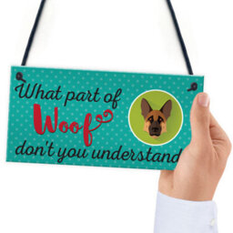 Red Ocean Woof Dont Understand Funny Dog Lover Friendship Hanging Plaque Pet Puppy Sign - thumbnail 6