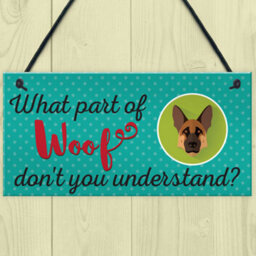Red Ocean Woof Dont Understand Funny Dog Lover Friendship Hanging Plaque Pet Puppy Sign - thumbnail 2