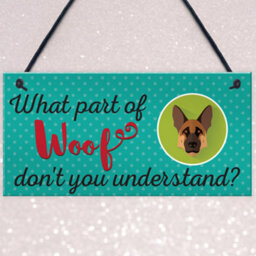 Red Ocean Woof Dont Understand Funny Dog Lover Friendship Hanging Plaque Pet Puppy Sign - thumbnail 3