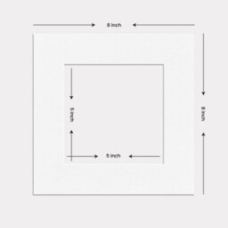 Ak Frames 8X8 White Picture Mounts To Fit 5X5 Aperture Size - Mount Board Only (No Frame Included) - thumbnail 3
