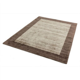 Brown Viscose Easy To Clean Bordered Luxurious , Modern Rug For Living Room, Bedroom - 120Cm X 170Cm - thumbnail 2